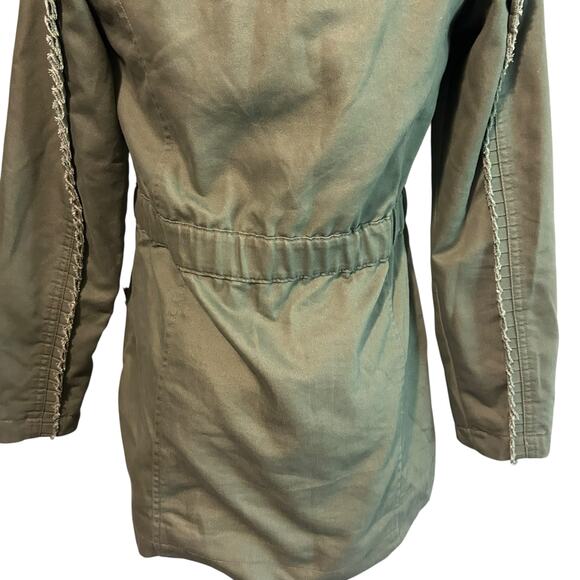 Cat & Jack Kids Jacket SZ L 10-12 Khaki Green Long Sleeve Lined Hooded  Utility - Picture 6 of 13